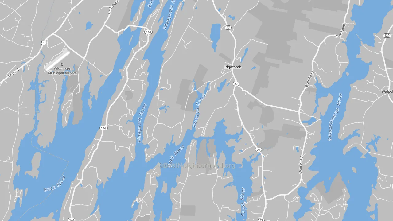 Transit Grade map of Edgecomb, ME
