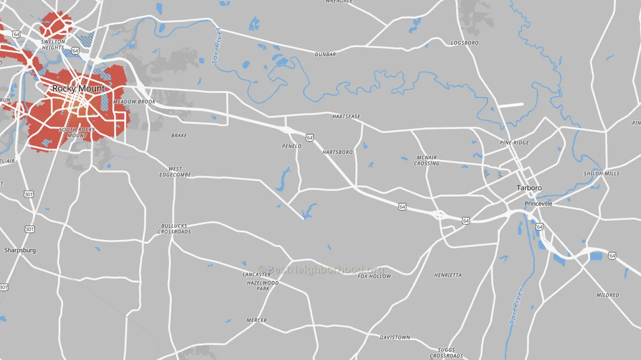 Transit Grade map of Edgecombe County, NC