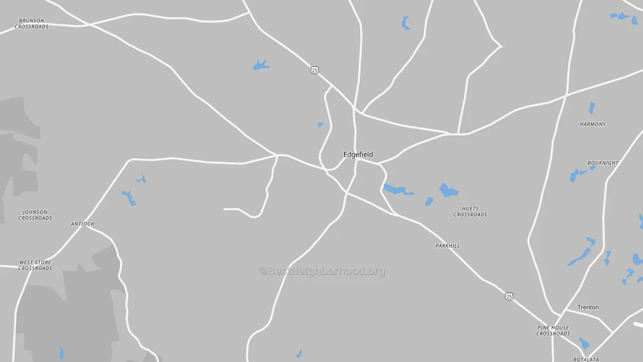 Transit Grade map of Edgefield, SC