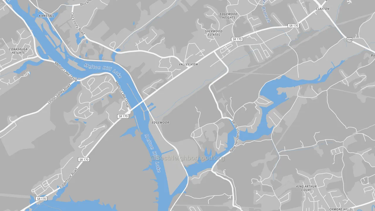 Transit Grade map of Edgemoor, TN