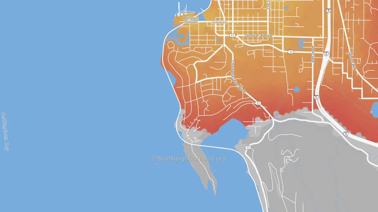 Transit Grade map of Edgemoor, WA