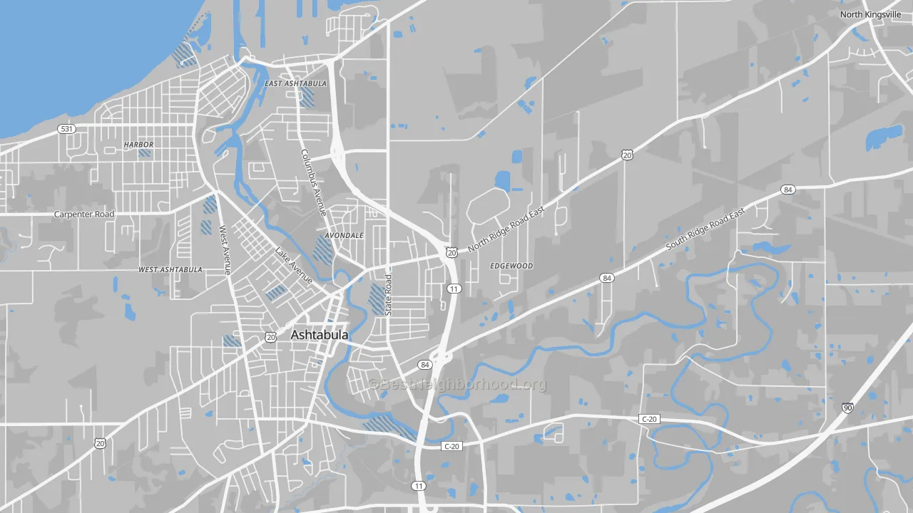 Transit Grade map of Edgewood, OH