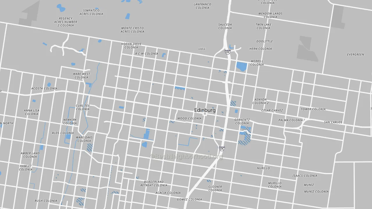 Transit Grade map of Edinburg, TX