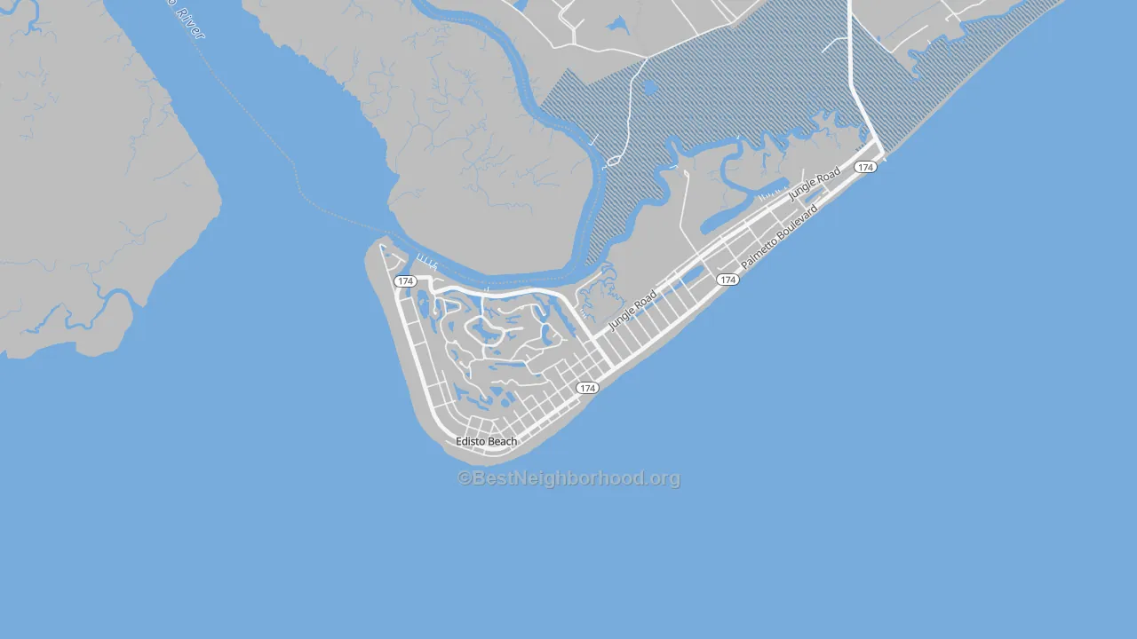 Transit Grade map of Edisto Beach, SC