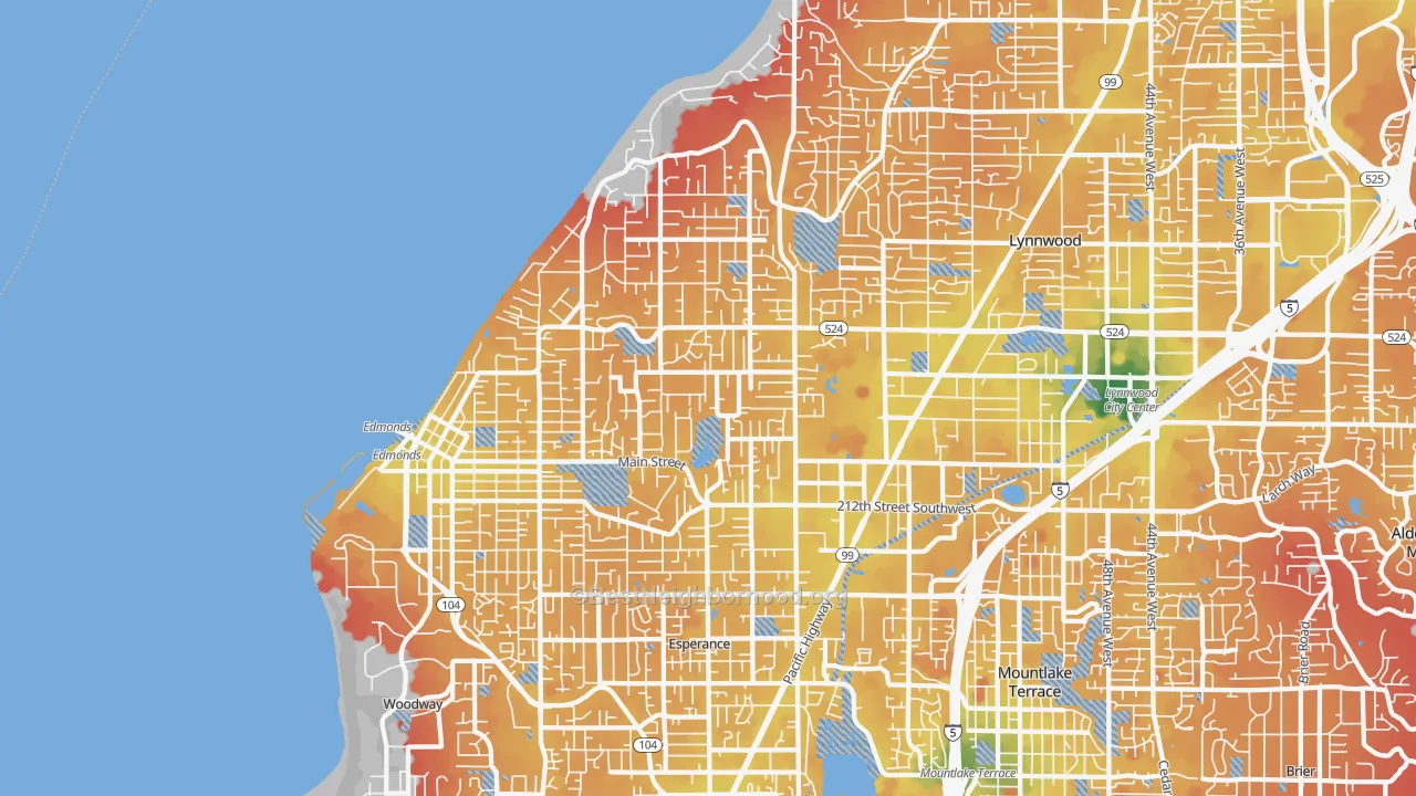 Transit Grade map of Edmonds, WA