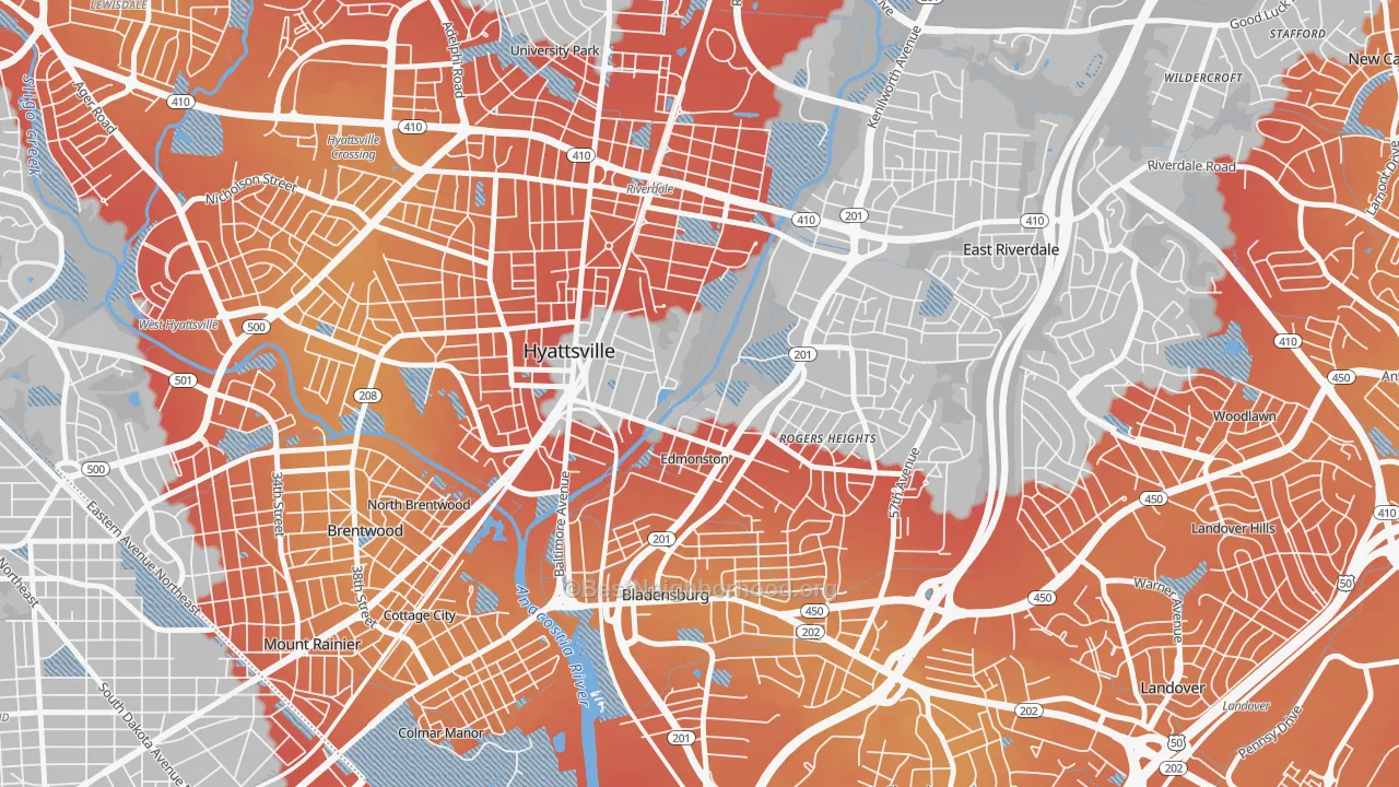 Transit Grade map of Edmonston, MD