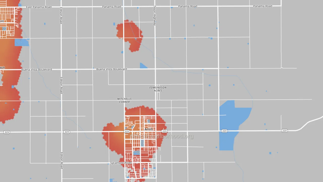 Transit Grade map of Edmundson Acres, CA