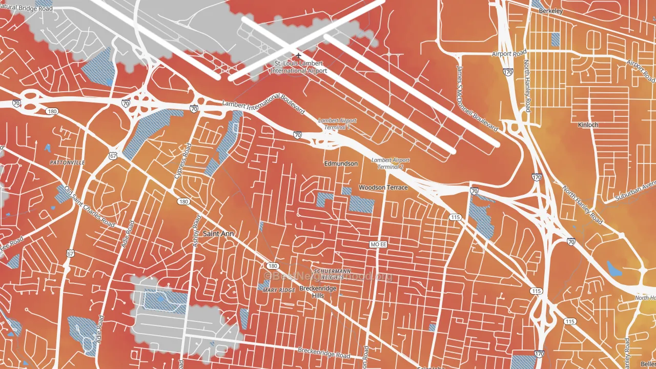 Transit Grade map of Edmundson, MO