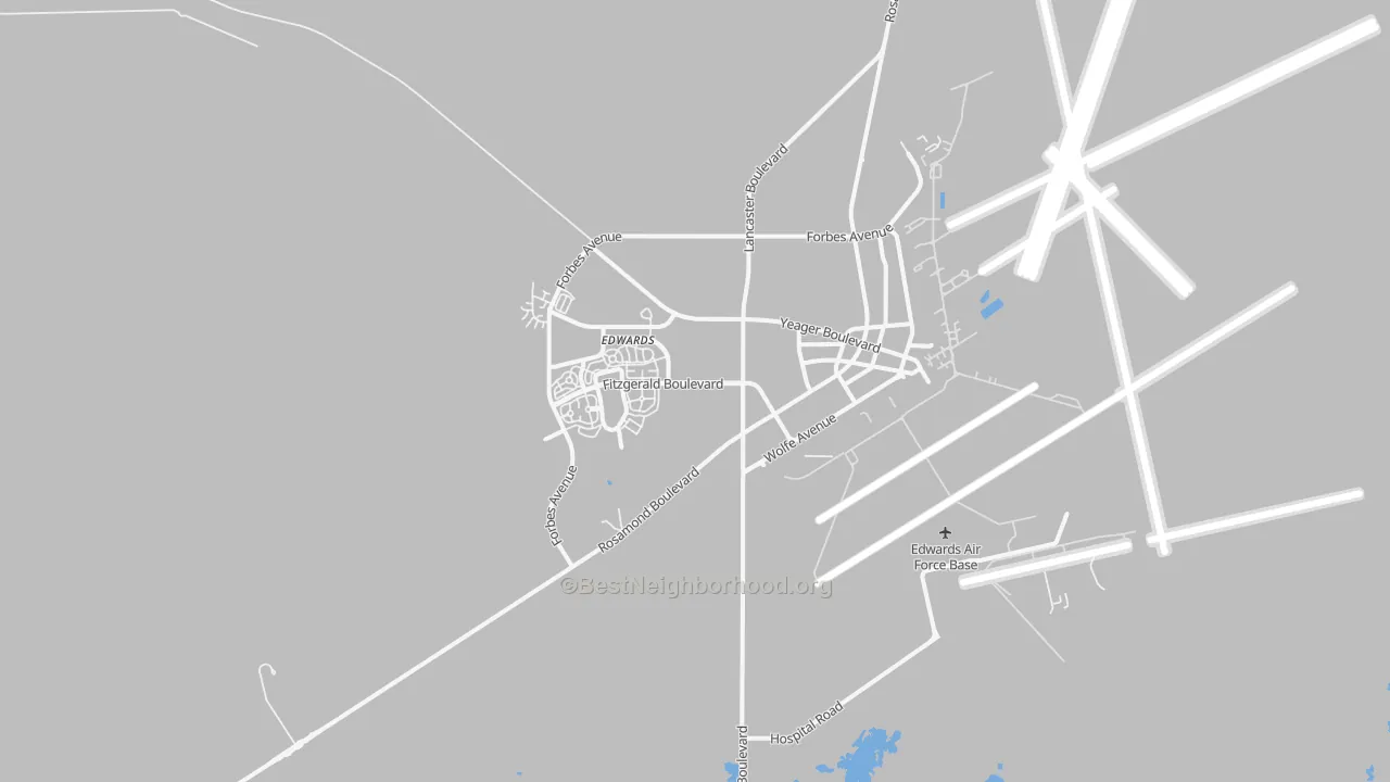 Transit Grade map of Edwards Air Force Base, CA