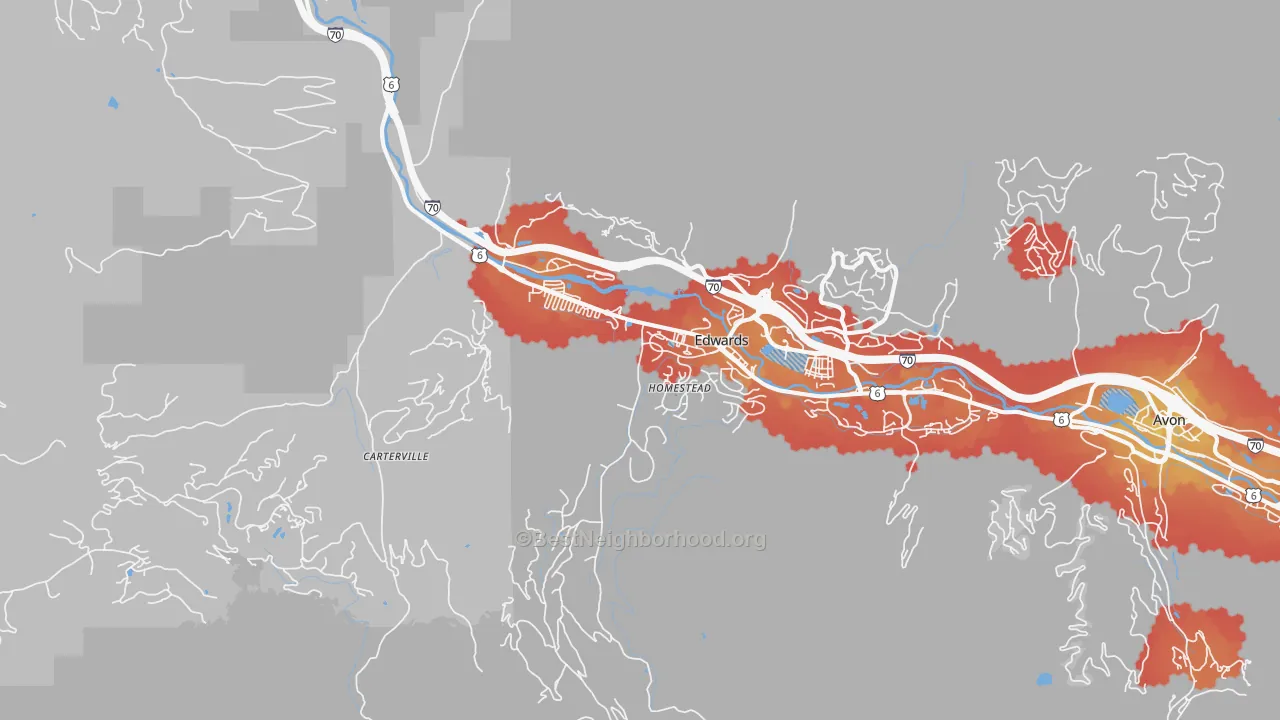Transit Grade map of Edwards, CO
