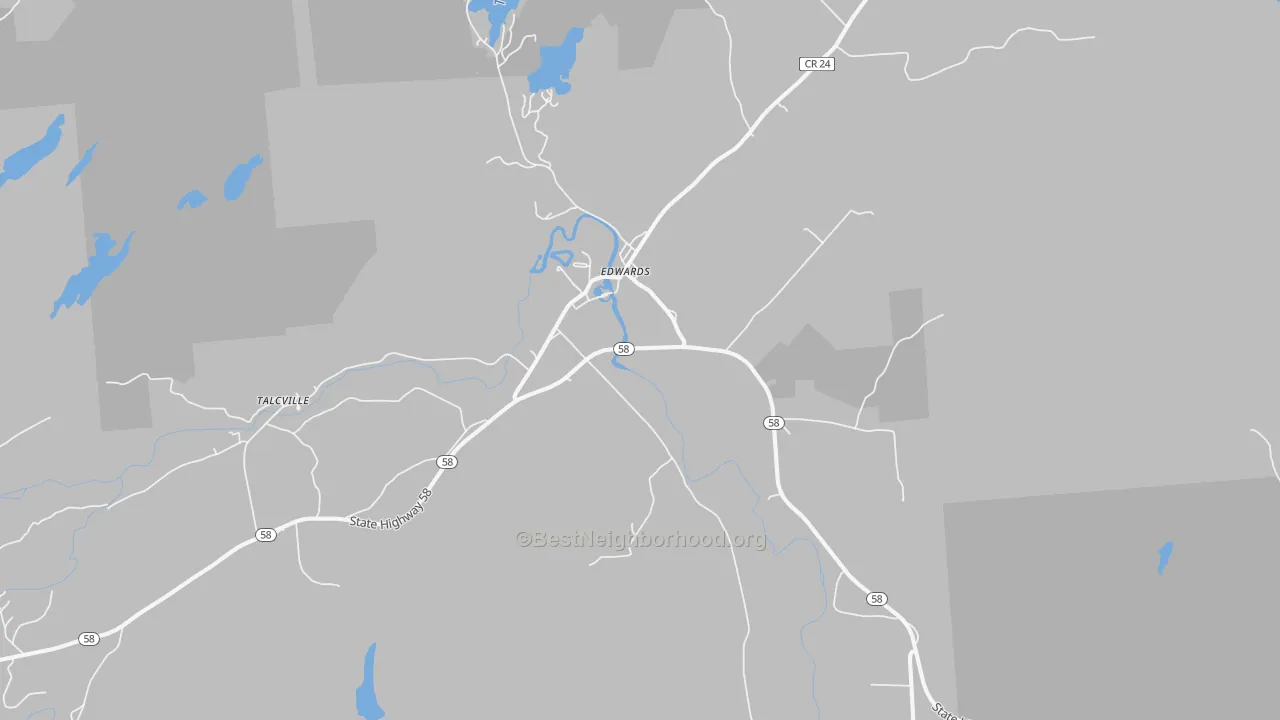 Transit Grade map of Edwards, NY
