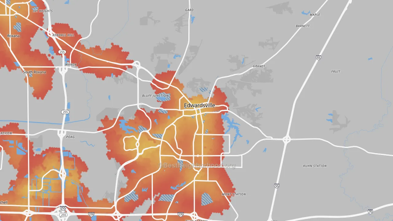 Transit Grade map of Edwardsville, IL