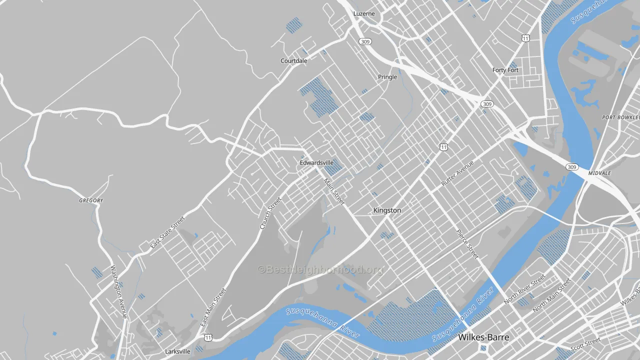 Transit Grade map of Edwardsville, PA