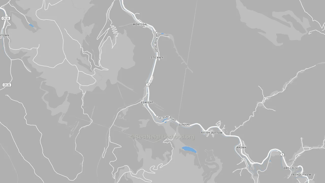 Transit Grade map of Edwight, WV