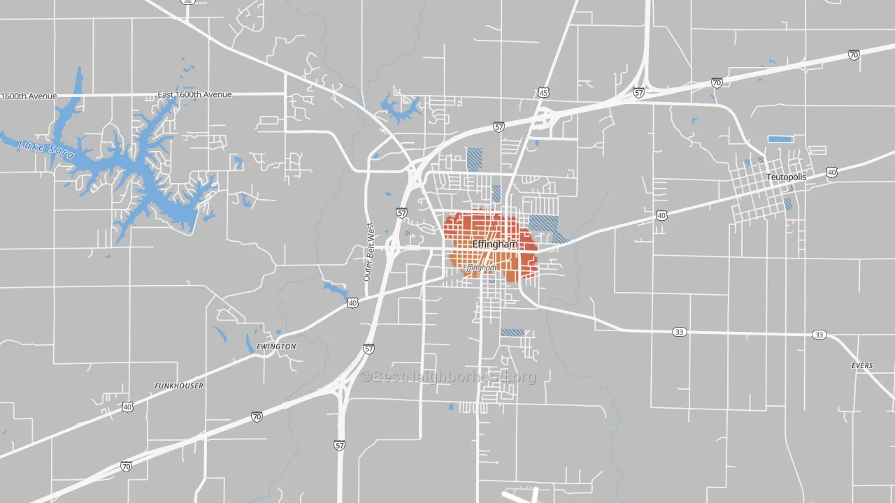 Transit Grade map of Effingham, IL
