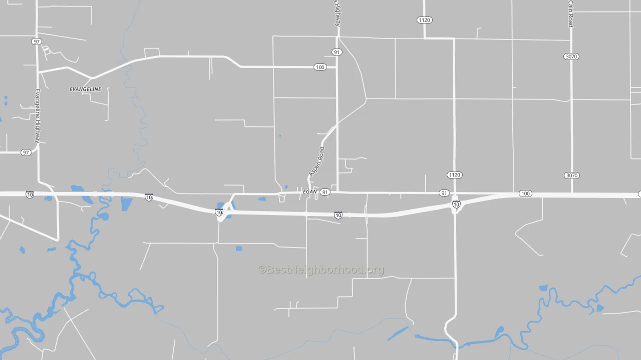 Transit Grade map of Egan, LA