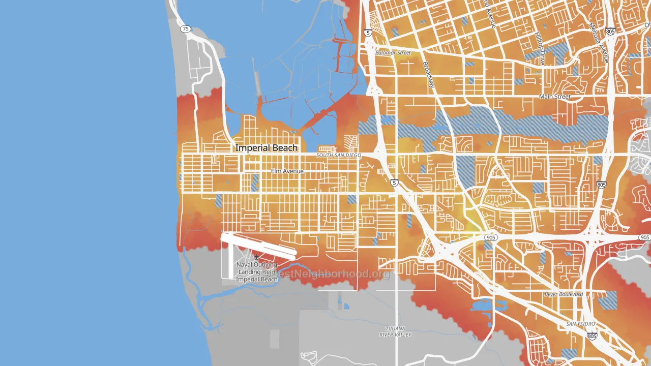 Transit Grade map of Egger Highlands, San Diego, CA