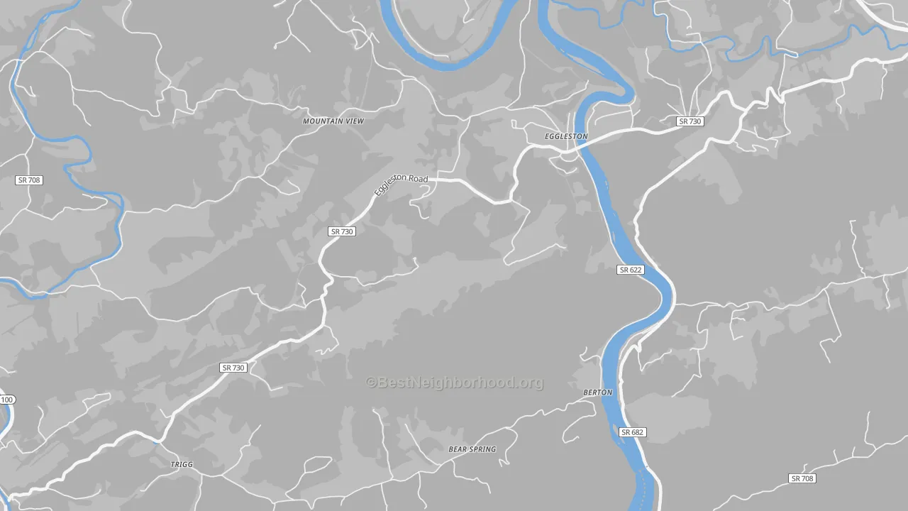 Transit Grade map of Eggleston, VA