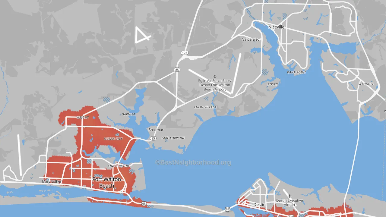Transit Grade map of Eglin Afb, FL