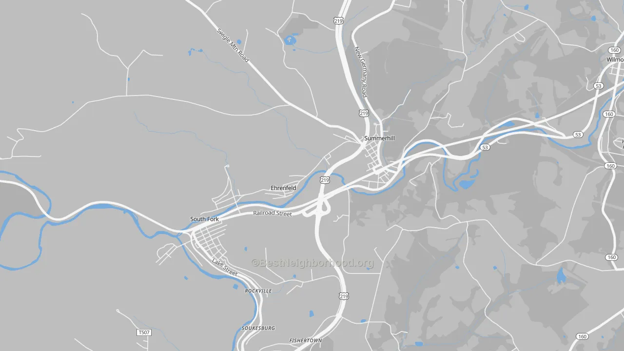 Transit Grade map of Ehrenfeld, PA