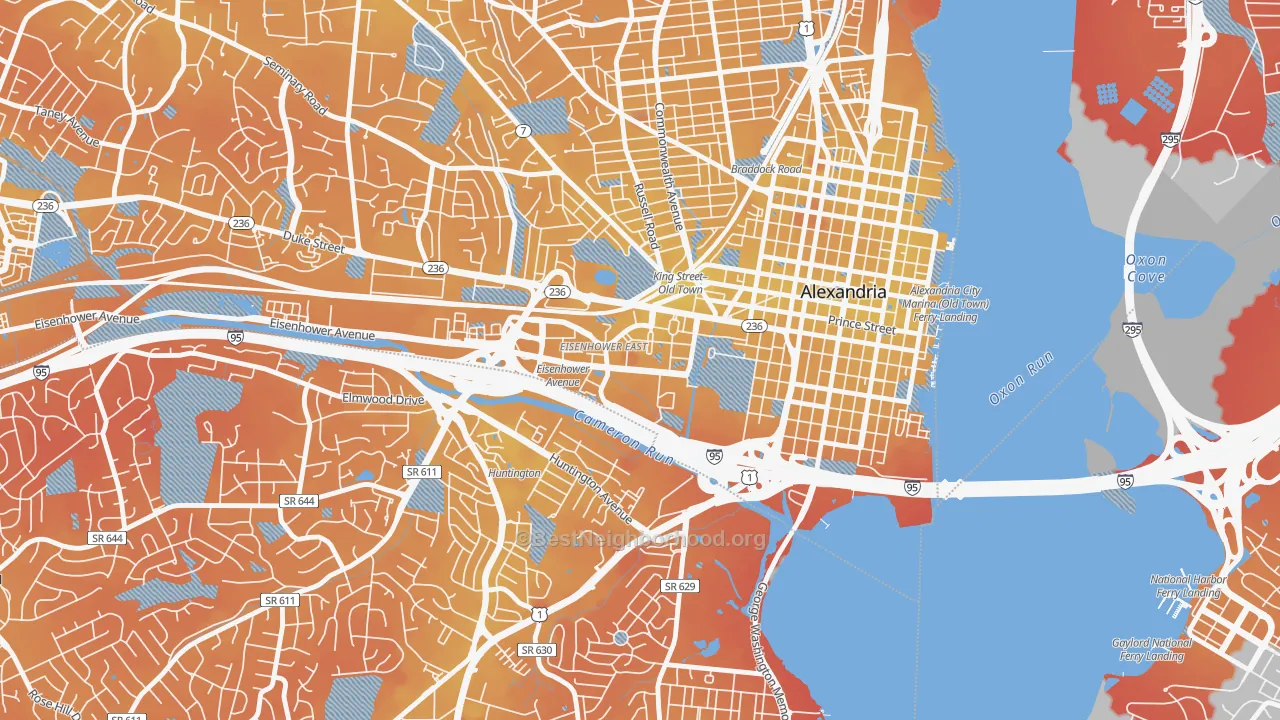 Transit Grade map of Eisenhower East, Alexandria, VA
