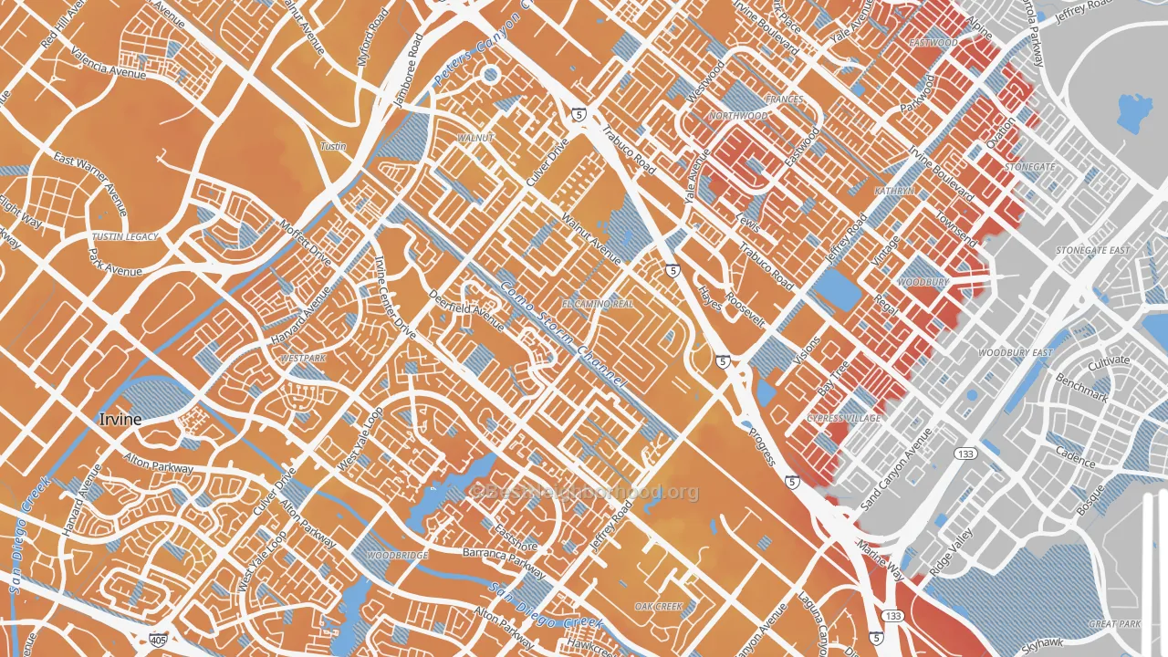 Transit Grade map of El Camino Real, Irvine, CA
