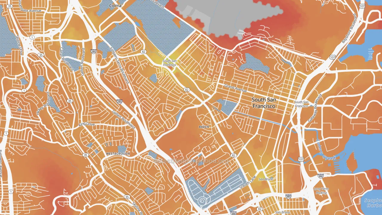 Transit Grade map of El Camino, South San Francisco, CA
