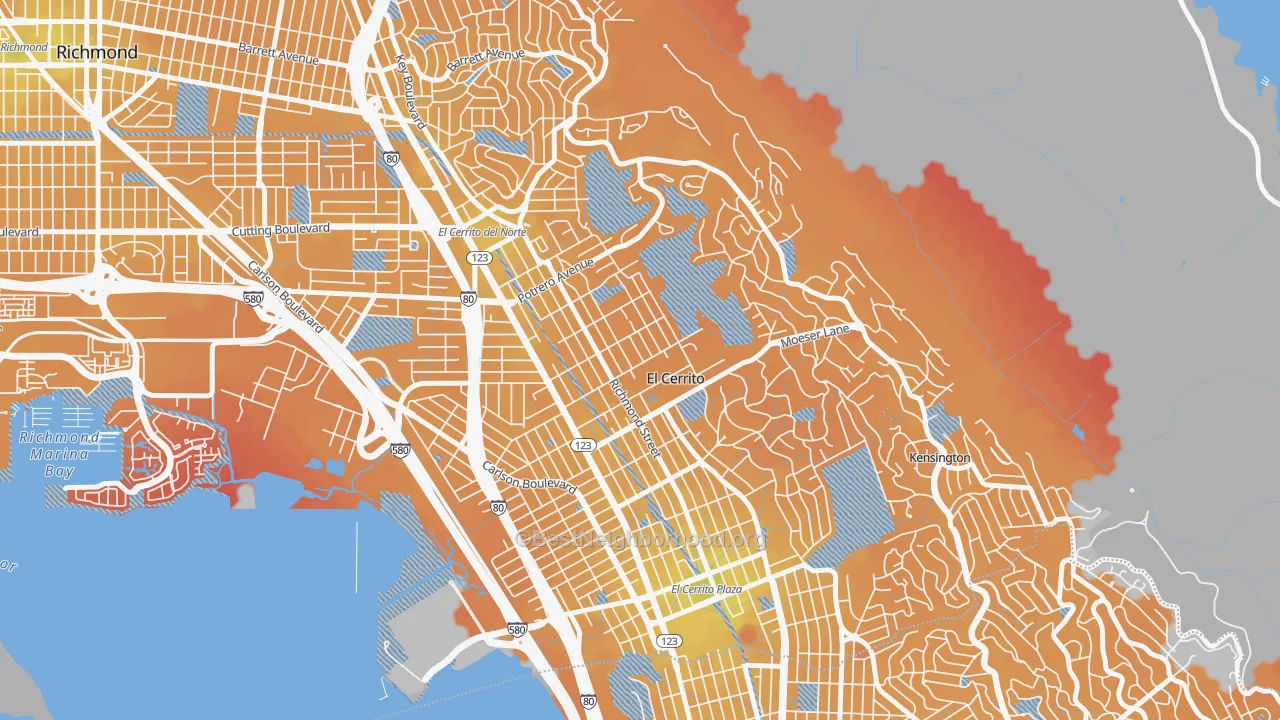 Transit Grade map of El Cerrito, CA