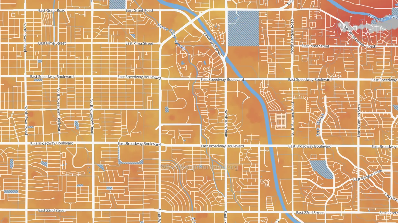 Transit Grade map of El Gheko, Tucson, AZ