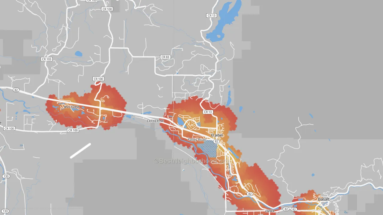 Transit Grade map of El Jebel, CO