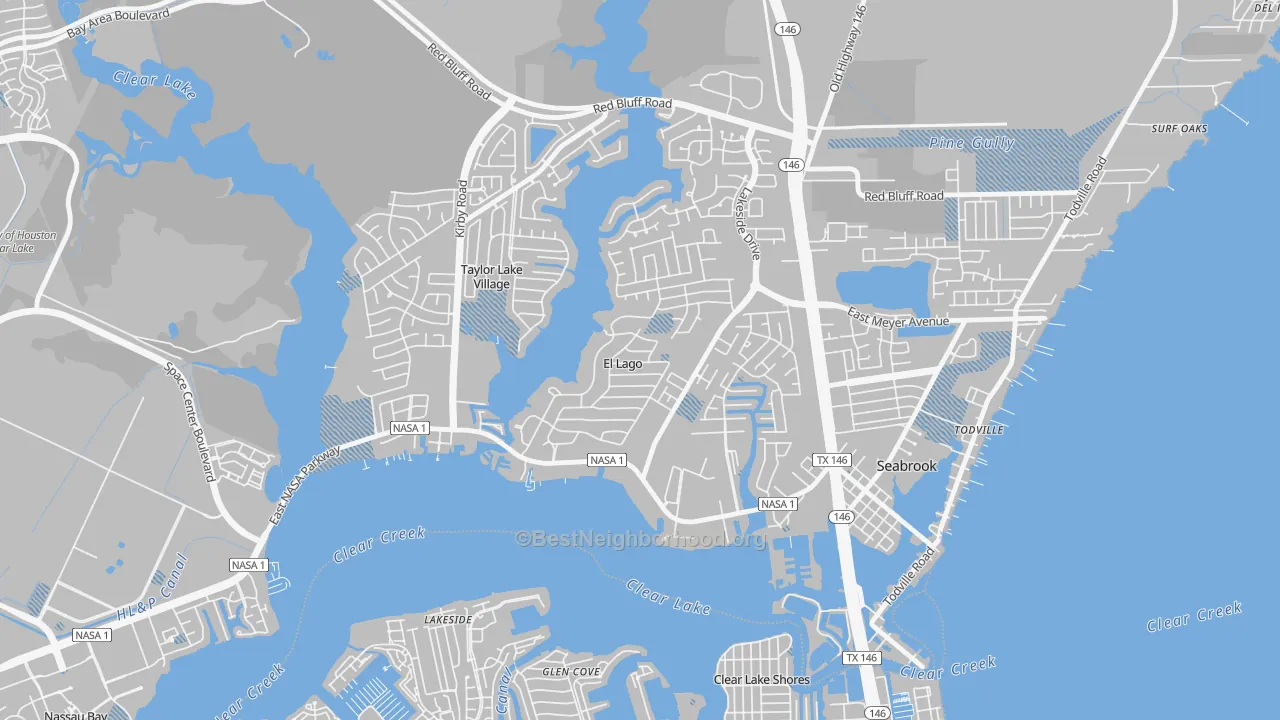 Transit Grade map of El Lago, TX