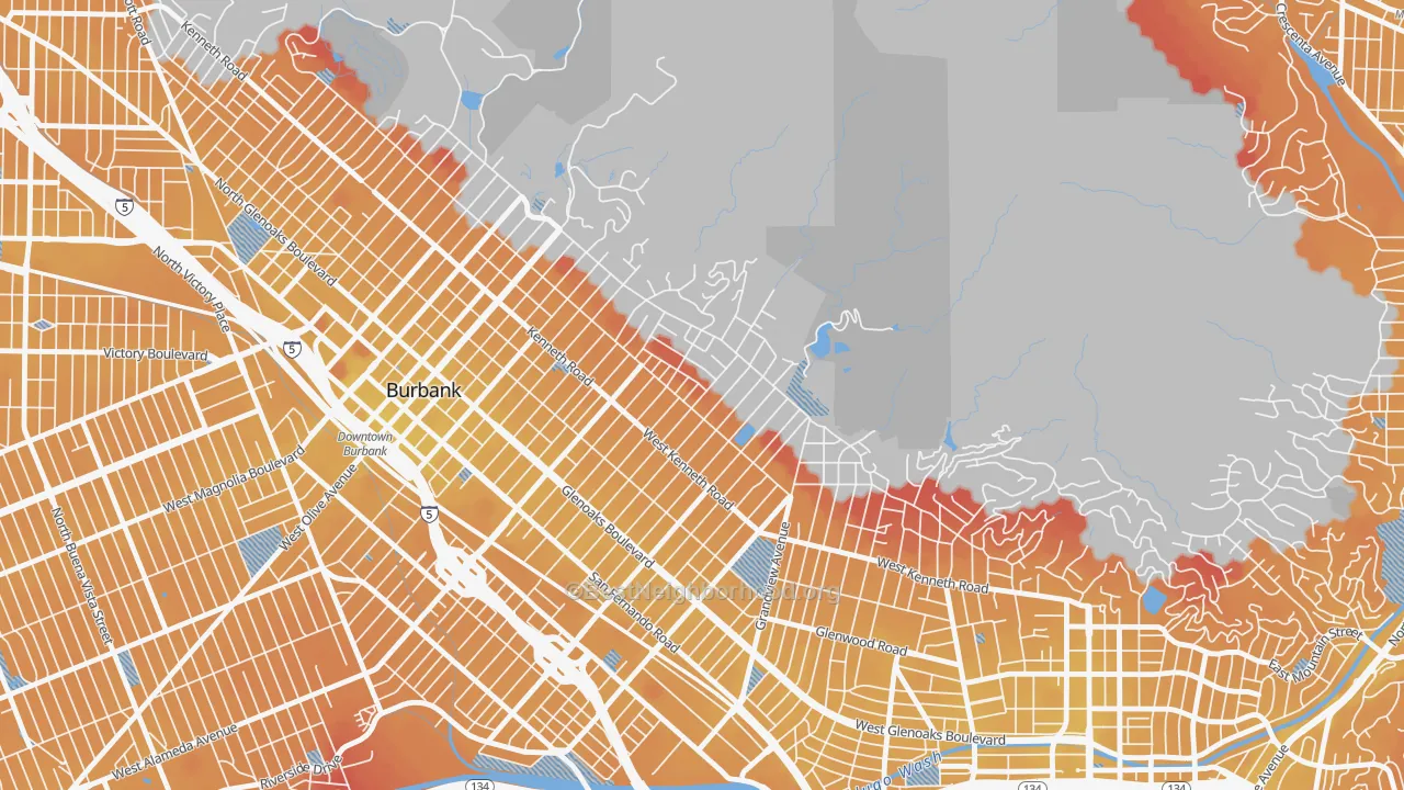 Transit Grade map of El Miradero, Glendale, CA