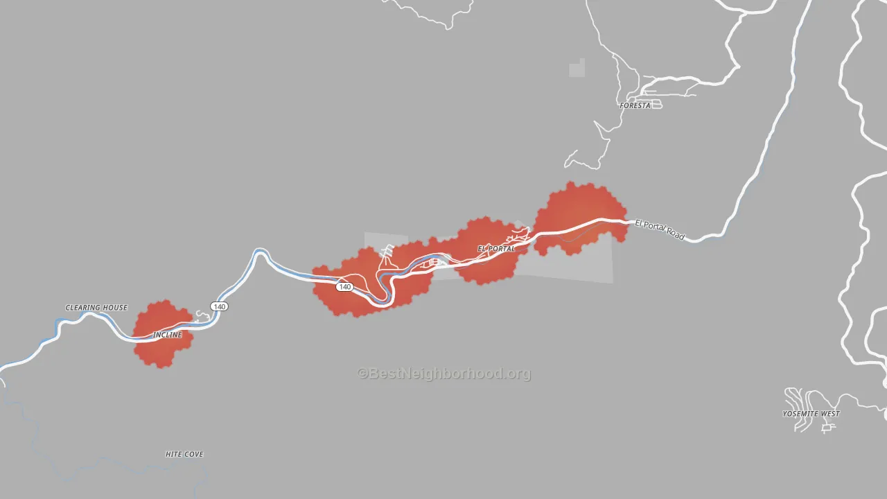 Transit Grade map of El Portal, CA