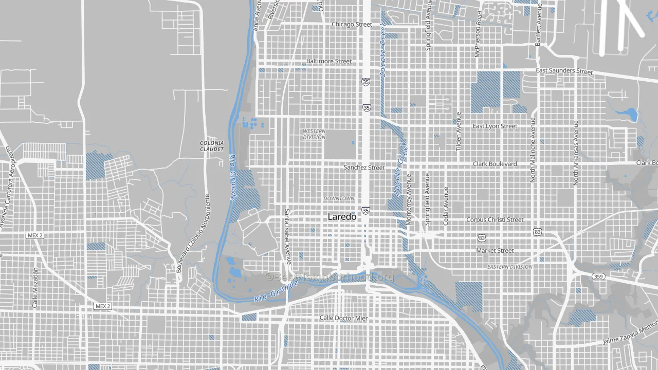 Transit Grade map of El Trece, Laredo, TX