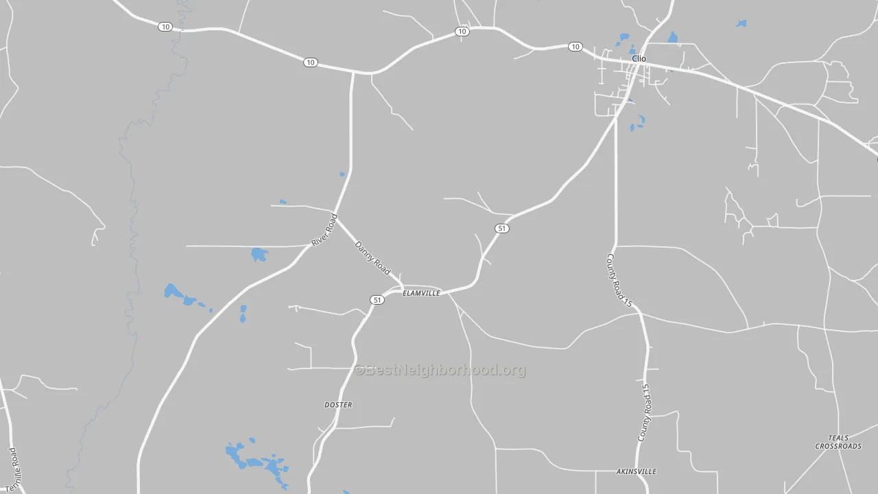 Transit Grade map of Elamville, AL