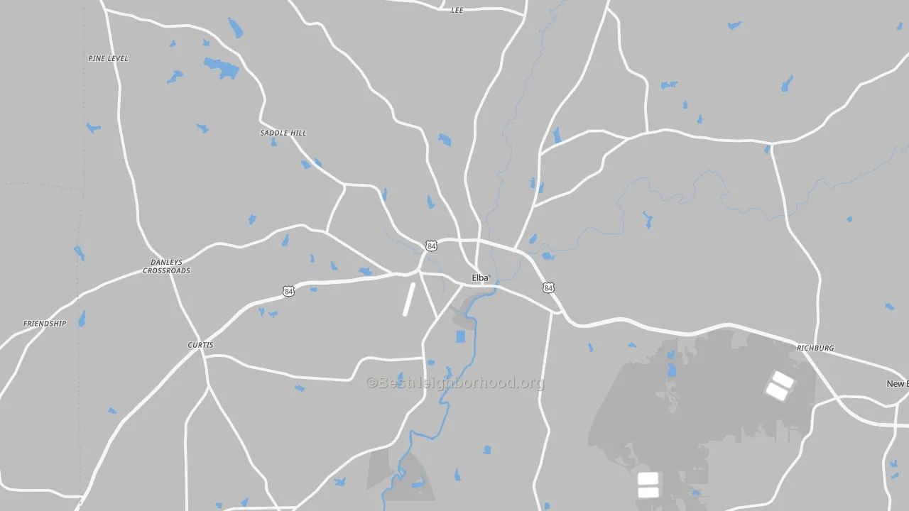 Transit Grade map of Elba, AL