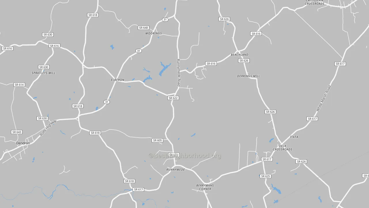 Transit Grade map of Elberon, VA
