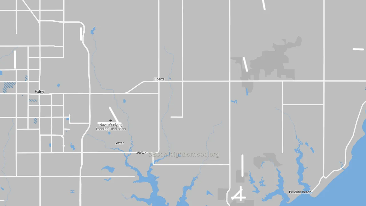 Transit Grade map of Elberta, AL