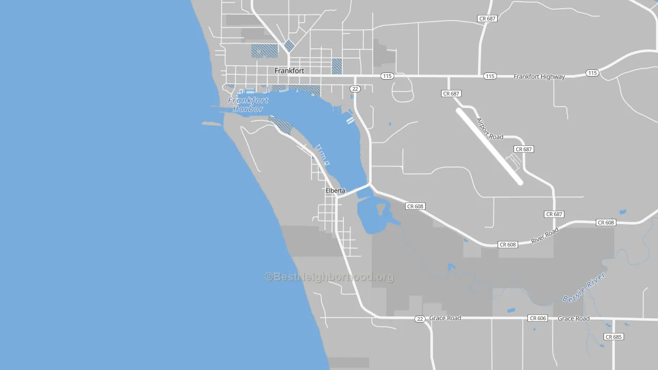 Transit Grade map of Elberta, MI
