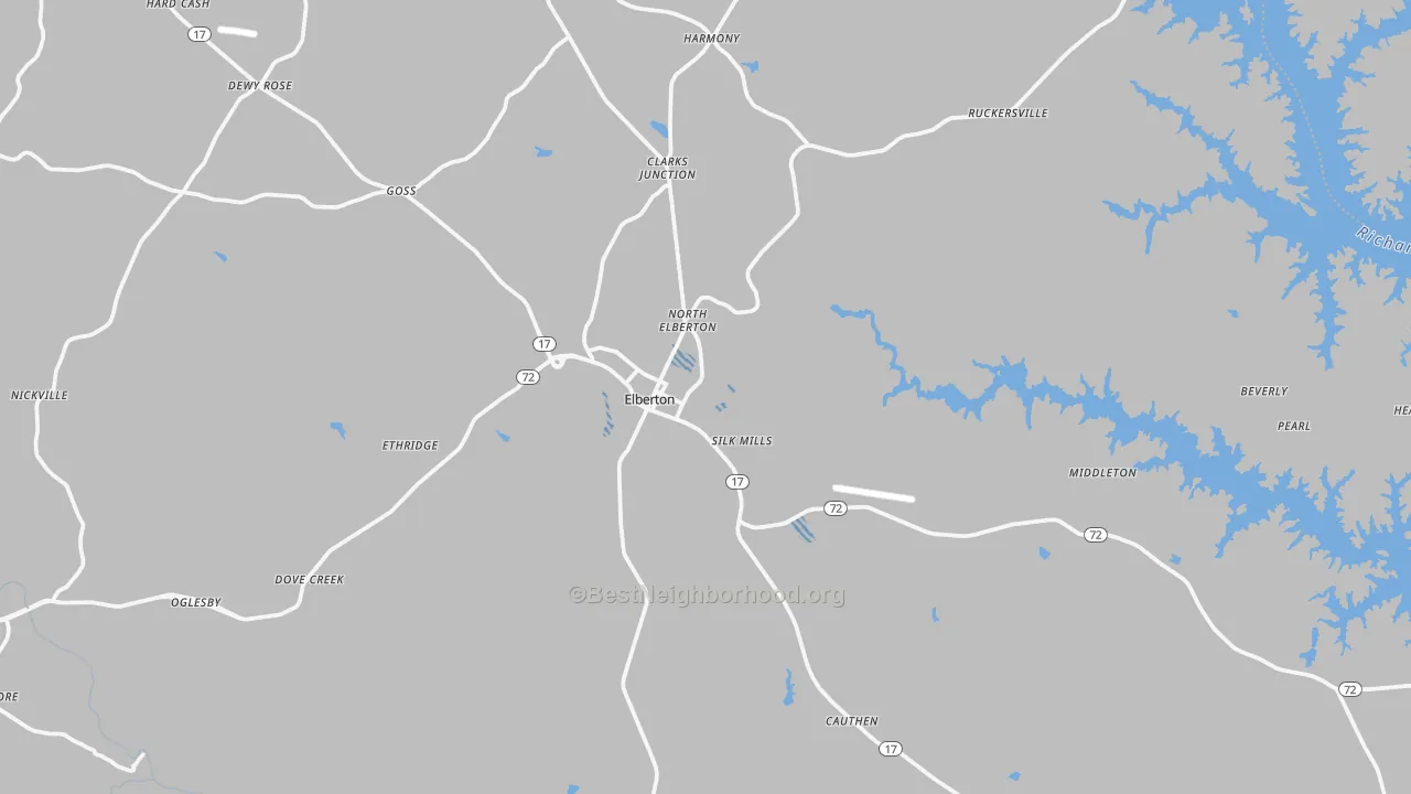 Transit Grade map of Elberton, GA
