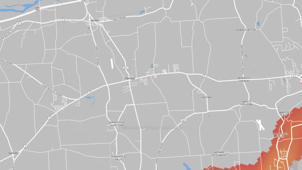 Transit Grade map of Elbridge, NY