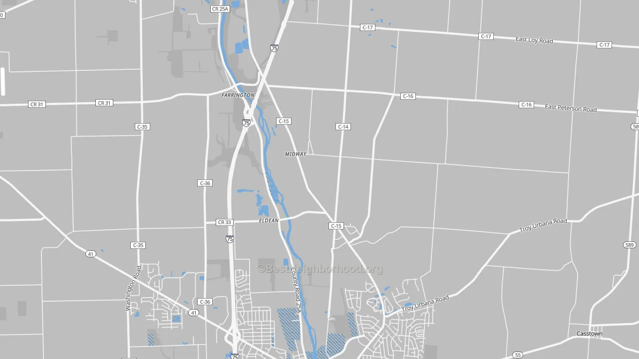 Transit Grade map of Eldean, OH