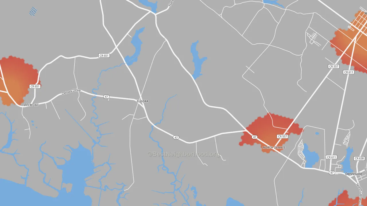 Transit Grade map of Eldora, NJ