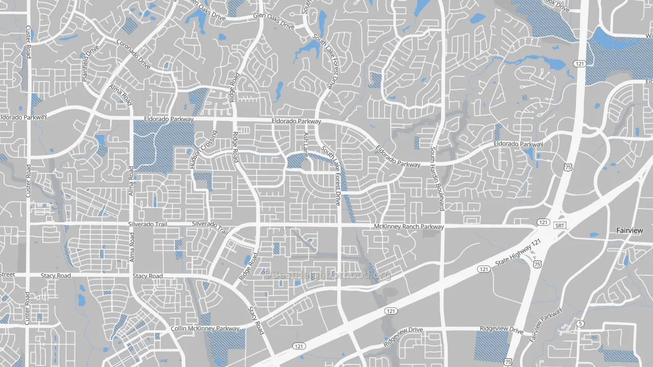 Transit Grade map of Eldorado Heights, McKinney, TX
