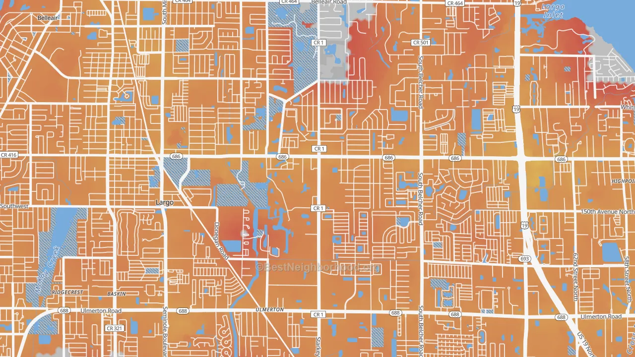 Transit Grade map of Eldorado Village, Largo, FL