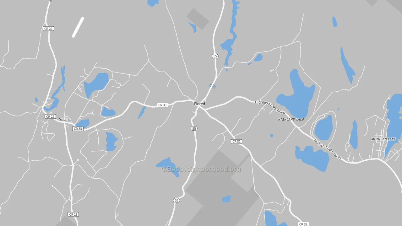 Transit Grade map of Eldred, NY