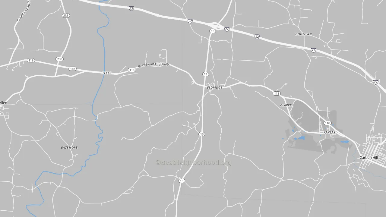 Transit Grade map of Eldridge, AL