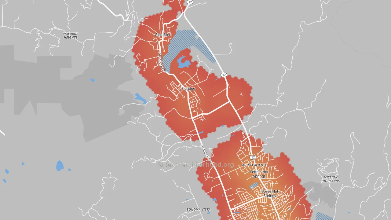 Transit Grade map of Eldridge, CA