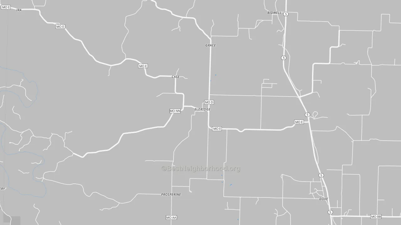 Transit Grade map of Eldridge, MO
