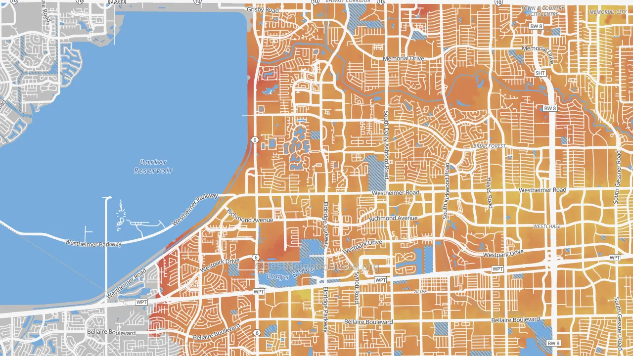 Transit Grade map of Eldridge-West Oaks, Houston, TX
